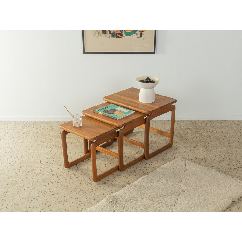 Vintage solid teak nesting tables, Denmark 1960s