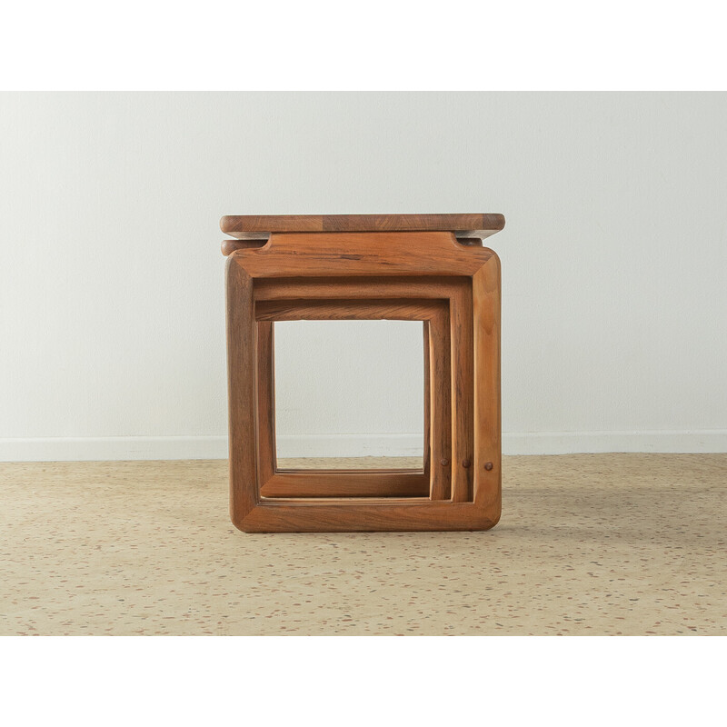 Vintage solid teak nesting tables, Denmark 1960s