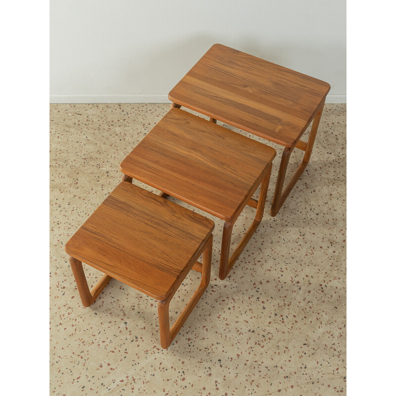 Vintage solid teak nesting tables, Denmark 1960s