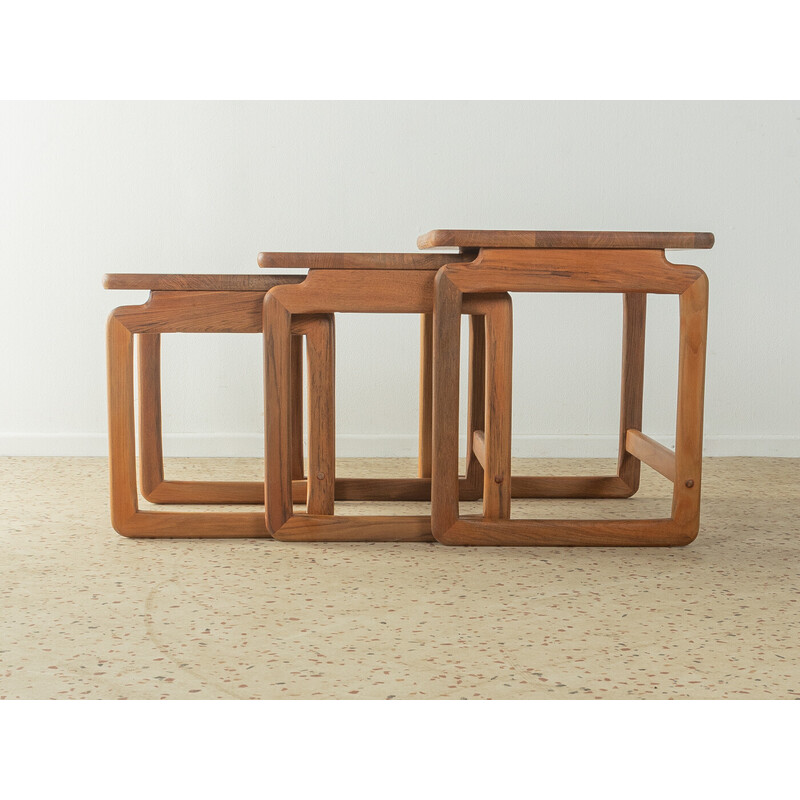 Vintage solid teak nesting tables, Denmark 1960s