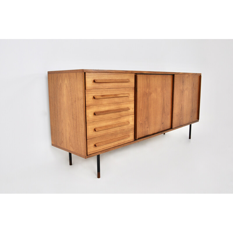 Vintage Italian wood sideboard with 2 sliding doors, 1960