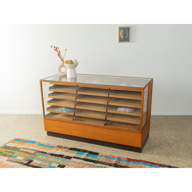 Vintage shop counter in oakwood veneer, Germany 1950s