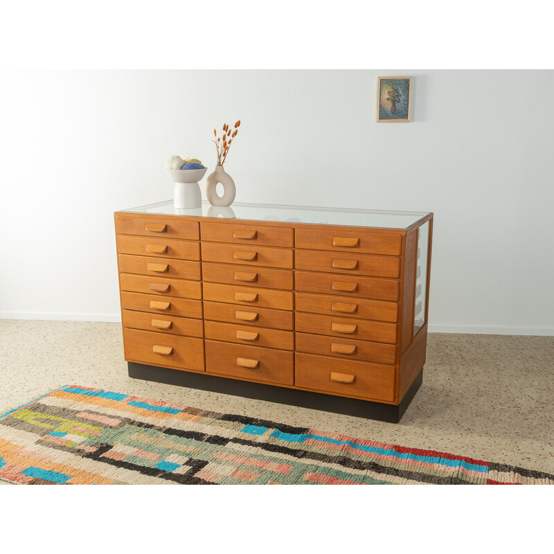 Vintage shop counter in oakwood veneer, Germany 1950s