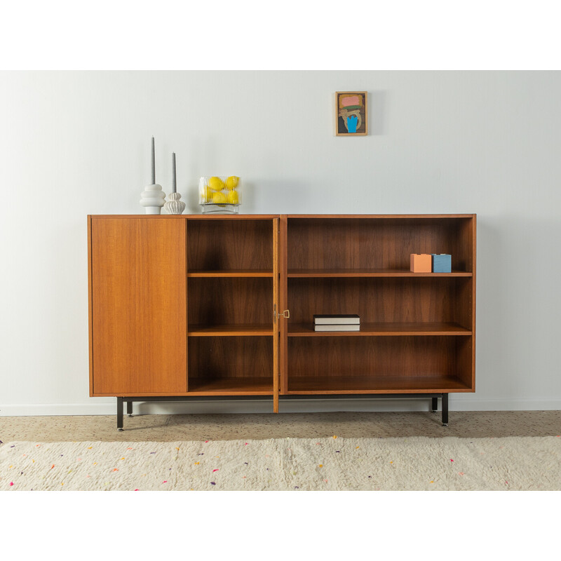 Vintage highboard in teak veneer with two doors by DeWe, Germany 1960s