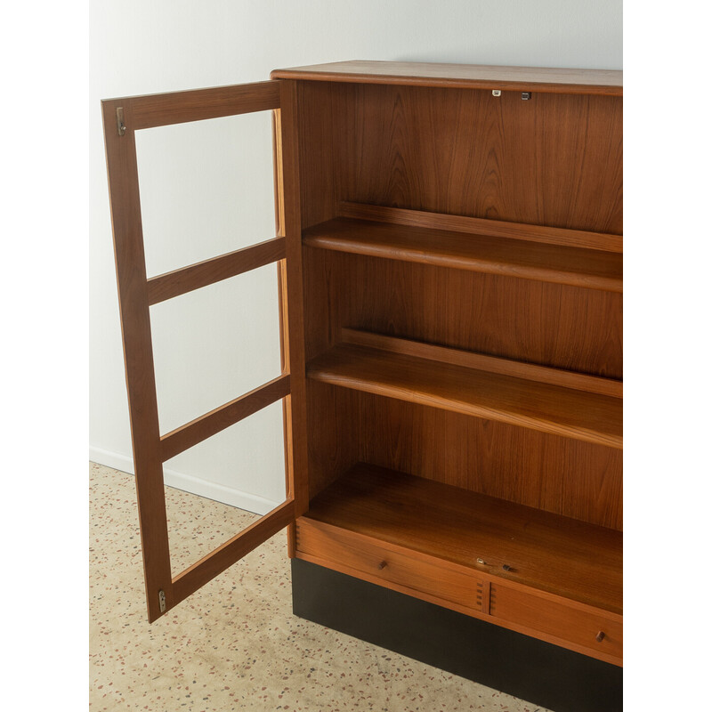 Vintage teak veneer display cabinet, Denmark 1980s