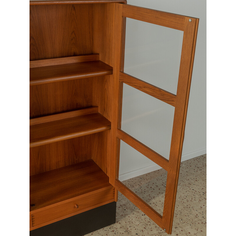 Vintage teak veneer display cabinet, Denmark 1980s