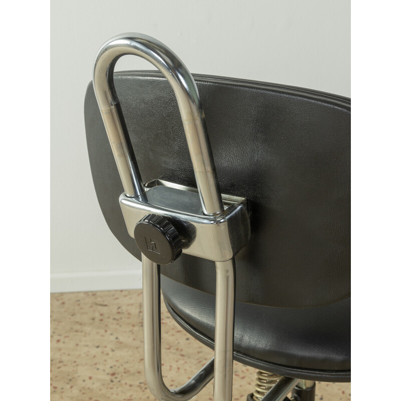 Vintage office armchair in black leather, Japan 1960s