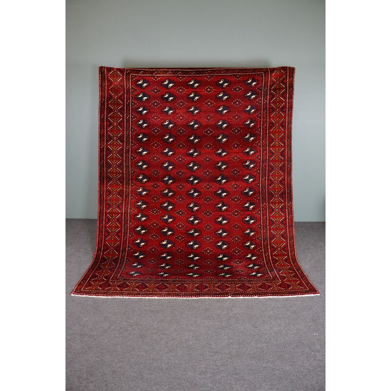 Tapete oriental de lã virgem pura, colorido à mão, em lã virgem