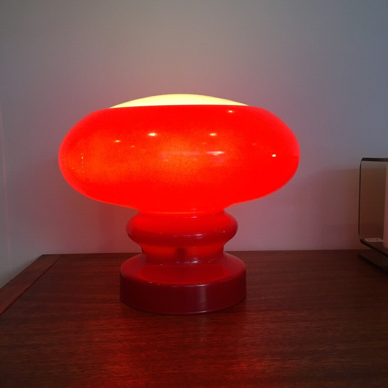 Vintage glass mushroom lamp