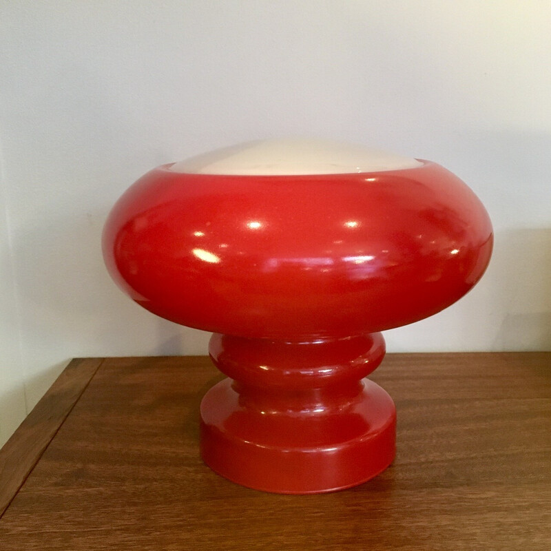 Vintage glass mushroom lamp