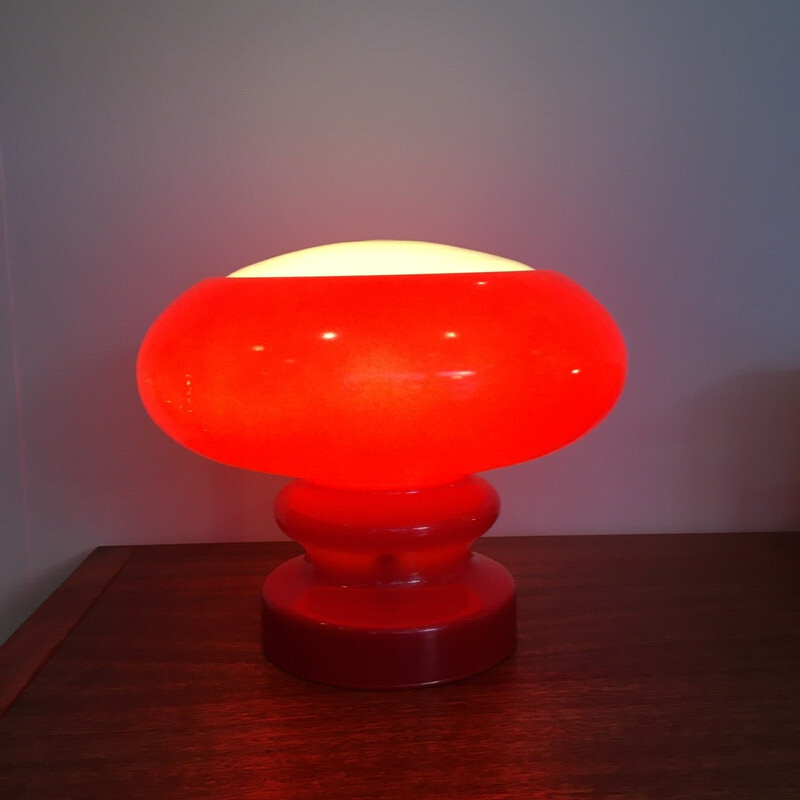 Vintage glass mushroom lamp