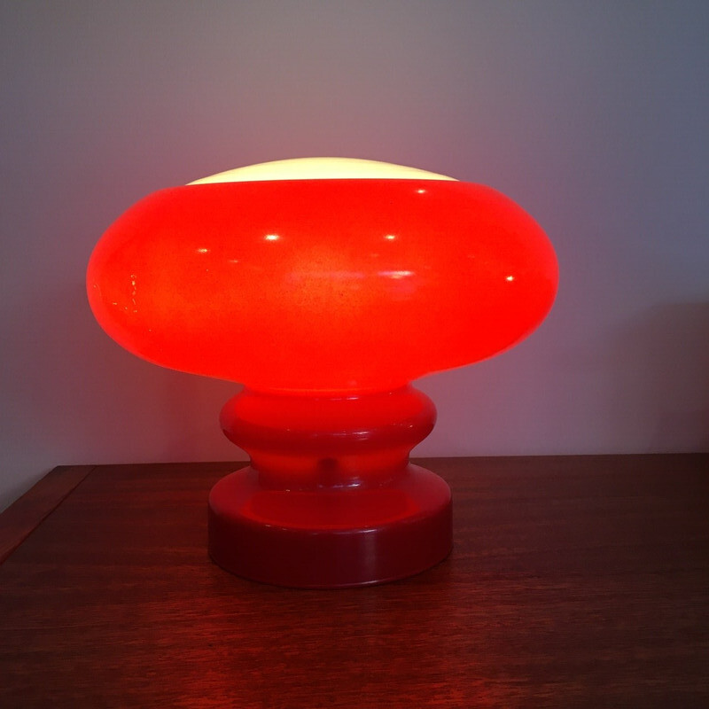 Vintage glass mushroom lamp