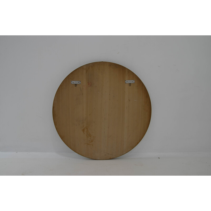 Mid-century 75cm round mirror, 1970s