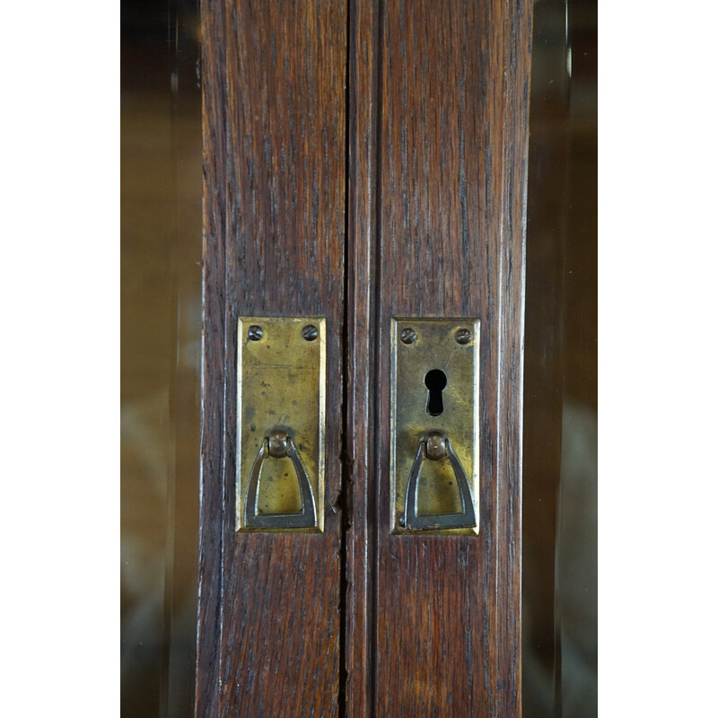 Art Deco vintage cabinet with cut glass, Belgium