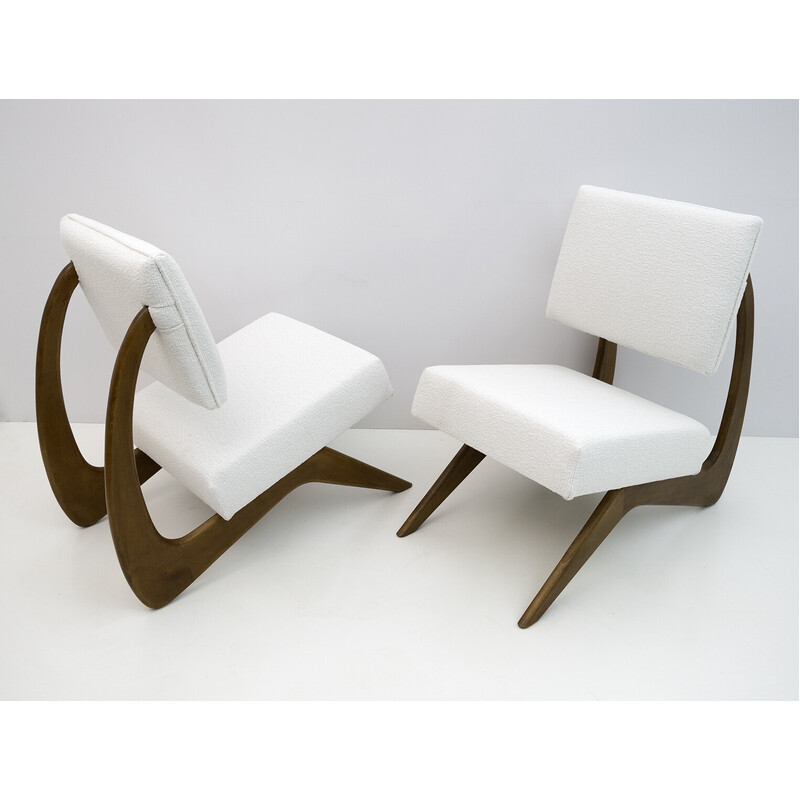 Pareja de sillones vintage de nogal de Adrian Pearsall para Craft Associates