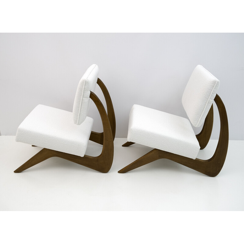 Pair of vintage walnut armchairs by Adrian Pearsall for Craft Associates