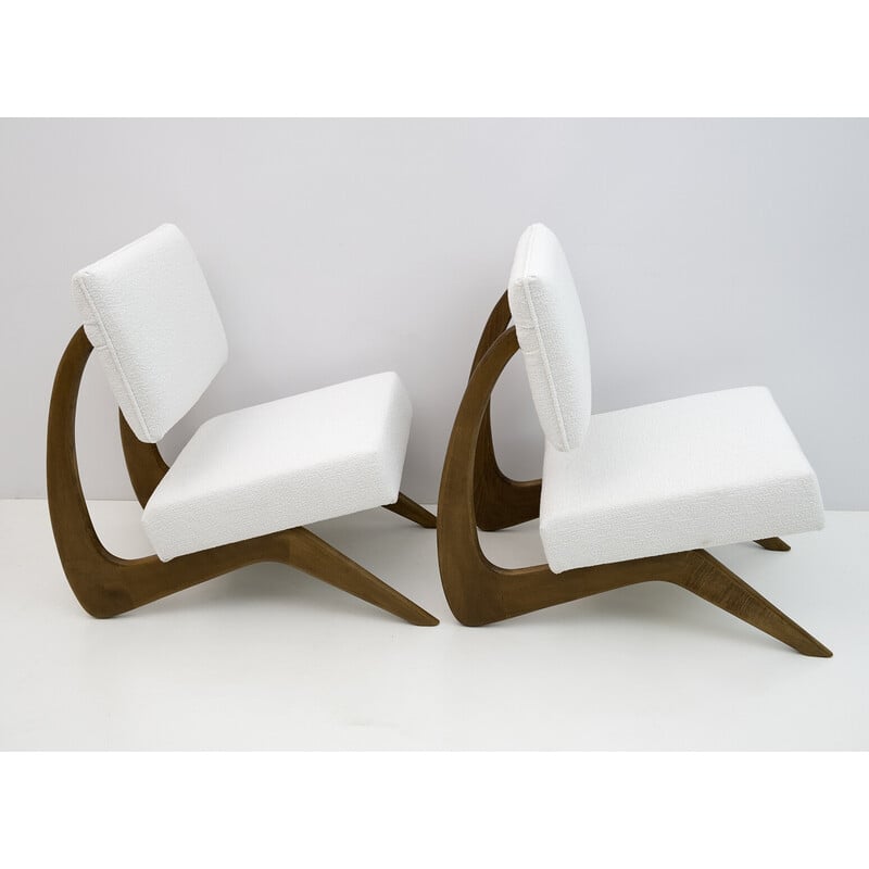 Pair of vintage walnut armchairs by Adrian Pearsall for Craft Associates