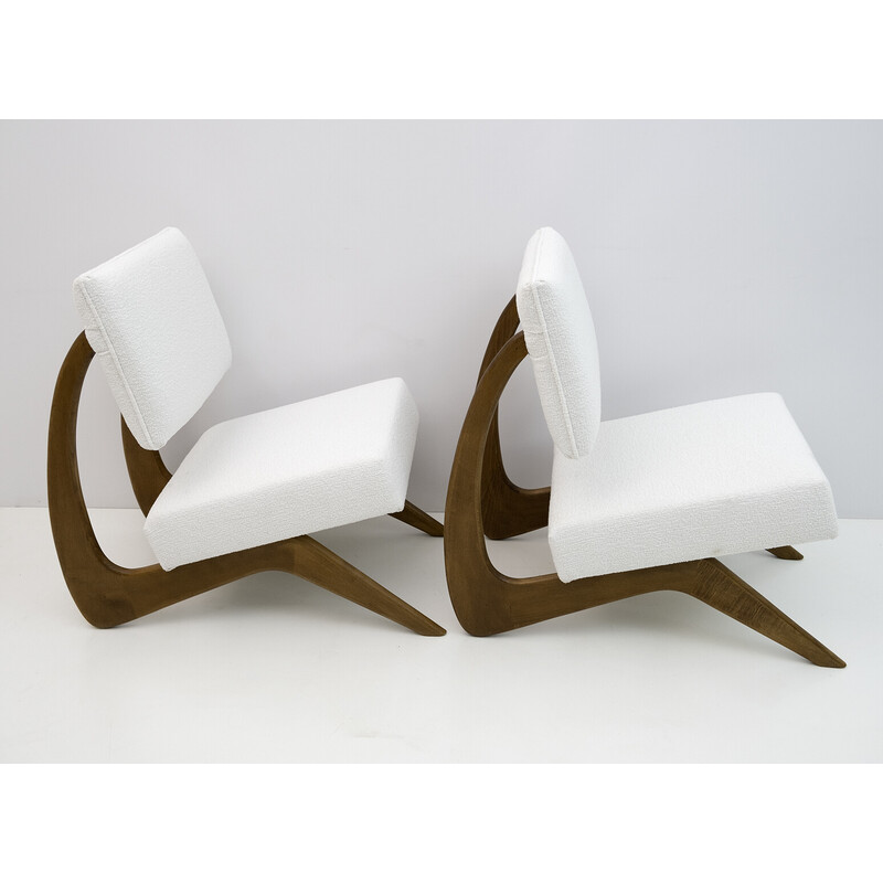 Pareja de sillones vintage de nogal de Adrian Pearsall para Craft Associates