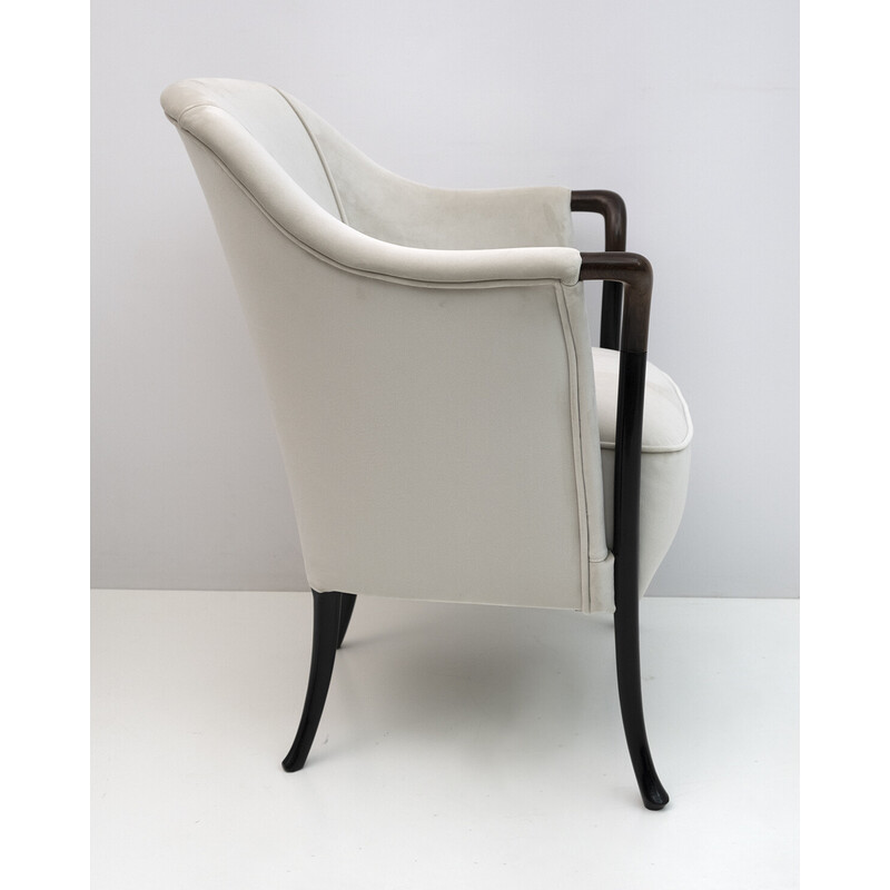 Pareja de sillones de terciopelo italiano vintage Giorgetti "Progetti", años 80