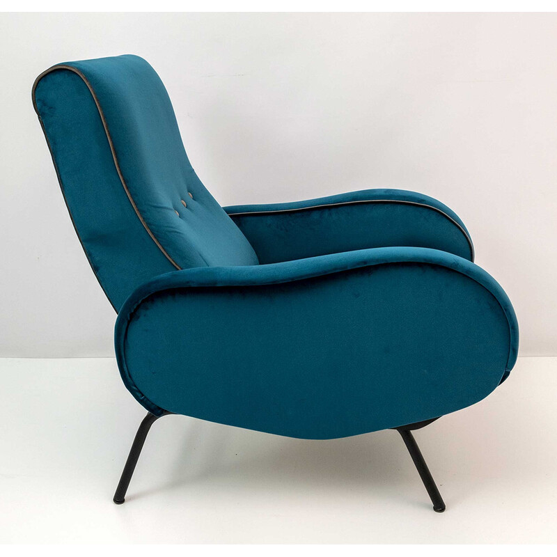 Paar Italiaanse fluwelen fauteuils uit het midden van de eeuw van Marco Zanuso, 1950