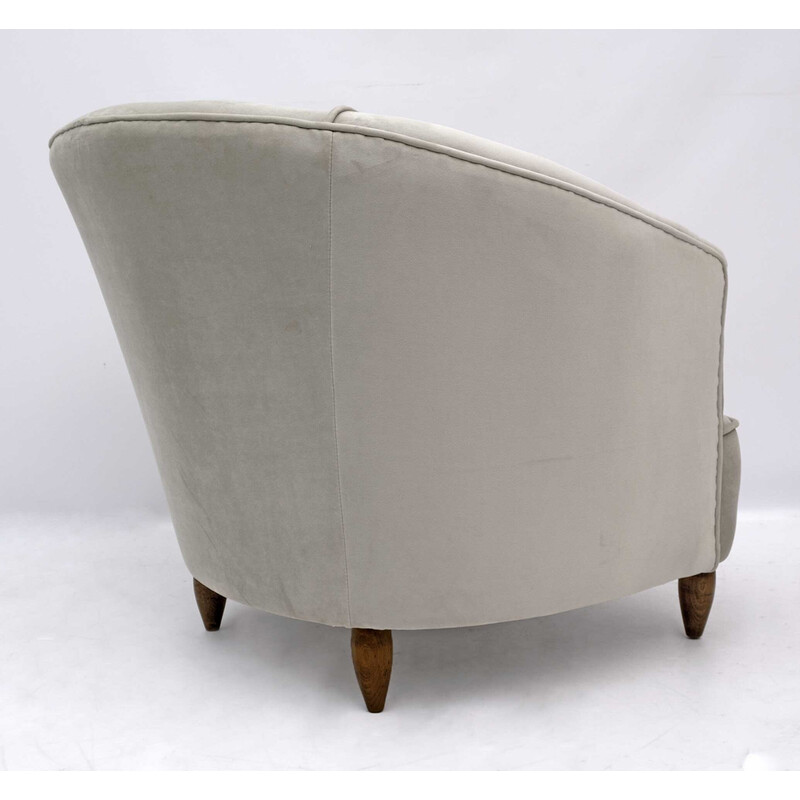 Paar fluwelen fauteuils "Casa E Giardino" van Gio Ponti, 1936.