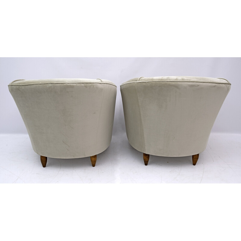 Pair of mid-century velvet armchairs "Casa E Giardino" by Gio Ponti, 1936s