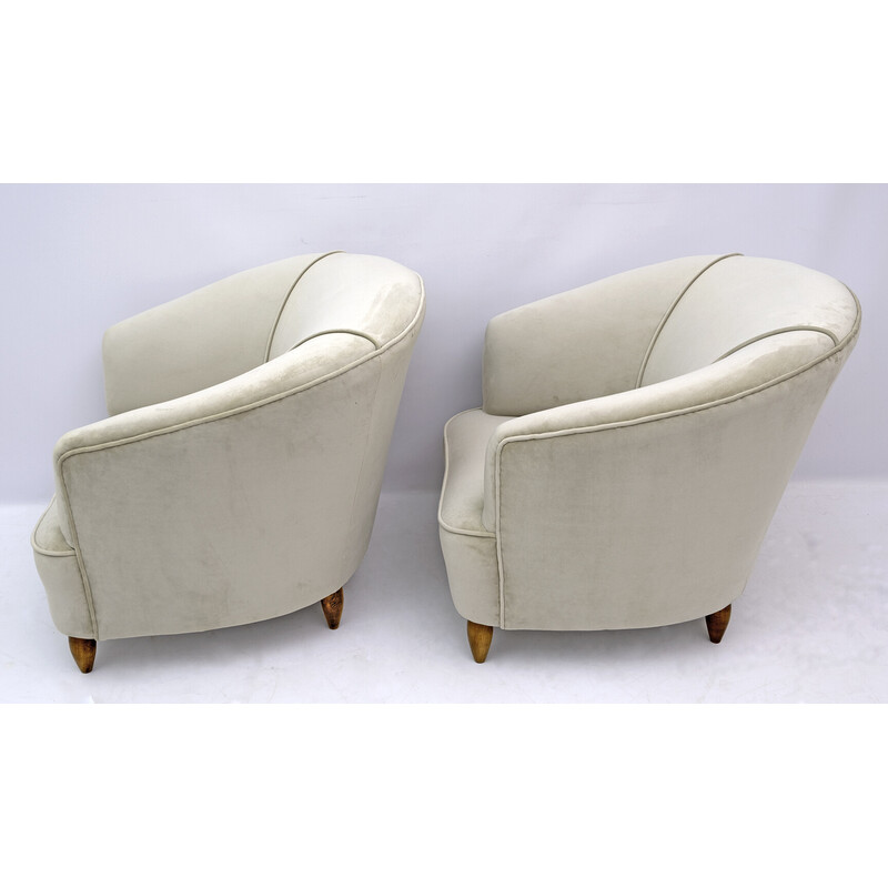 Pair of mid-century velvet armchairs "Casa E Giardino" by Gio Ponti, 1936s