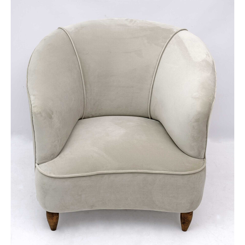 Pair of mid-century velvet armchairs "Casa E Giardino" by Gio Ponti, 1936s