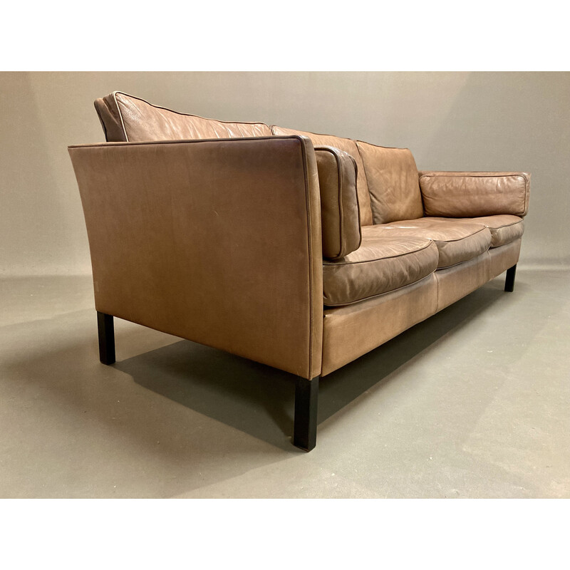 Scandinavian vintage 3 seater leather sofa, 1960