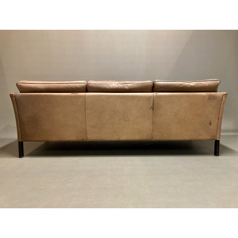 Scandinavian vintage 3 seater leather sofa, 1960