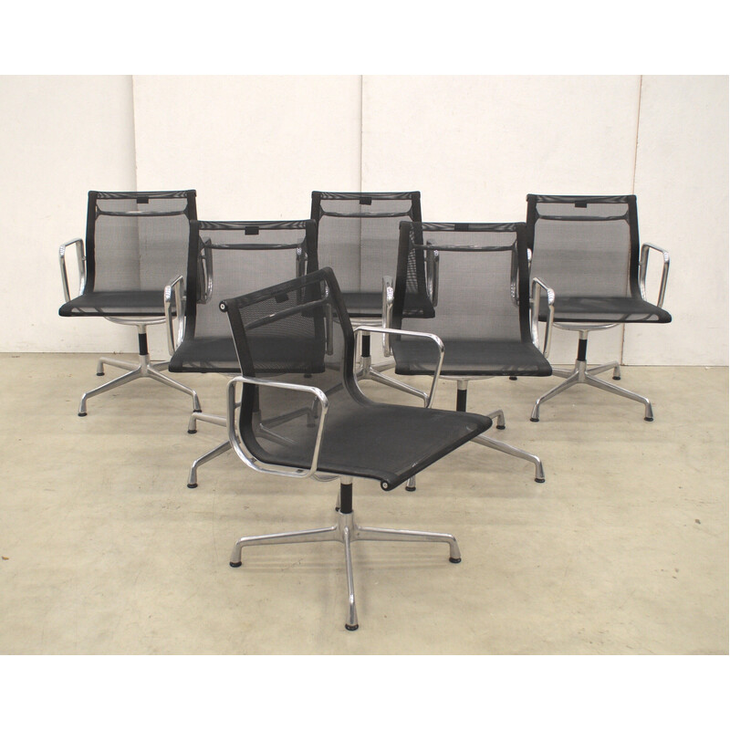 Set of 8 vintage Vitra Ea108 armchair by Charles and Ray Eames