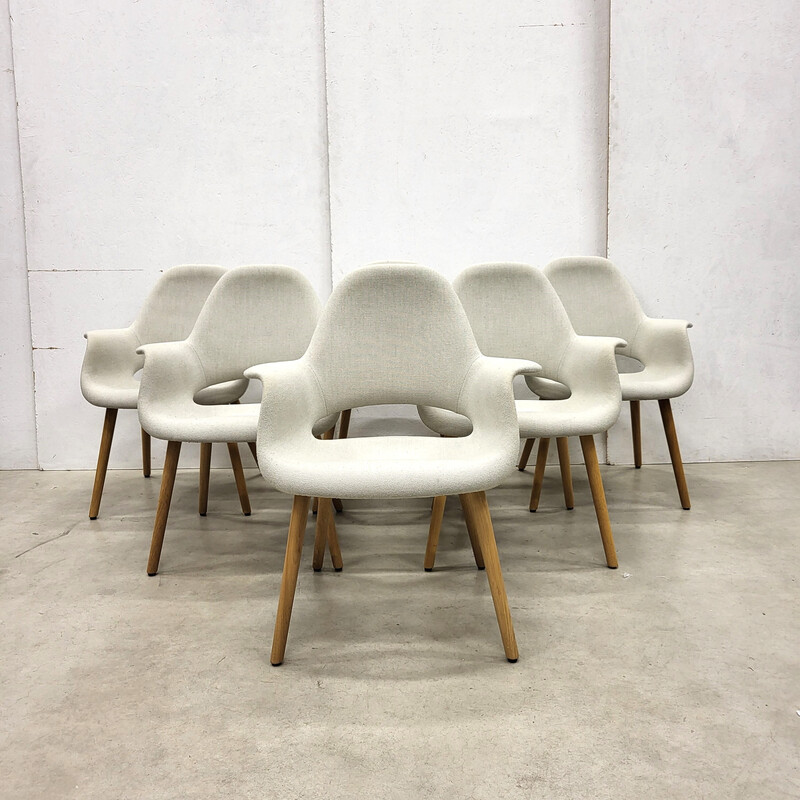 Ensemble de 6 chaises vintage Vitra Organic de Charles Eames et Eero Saarinen