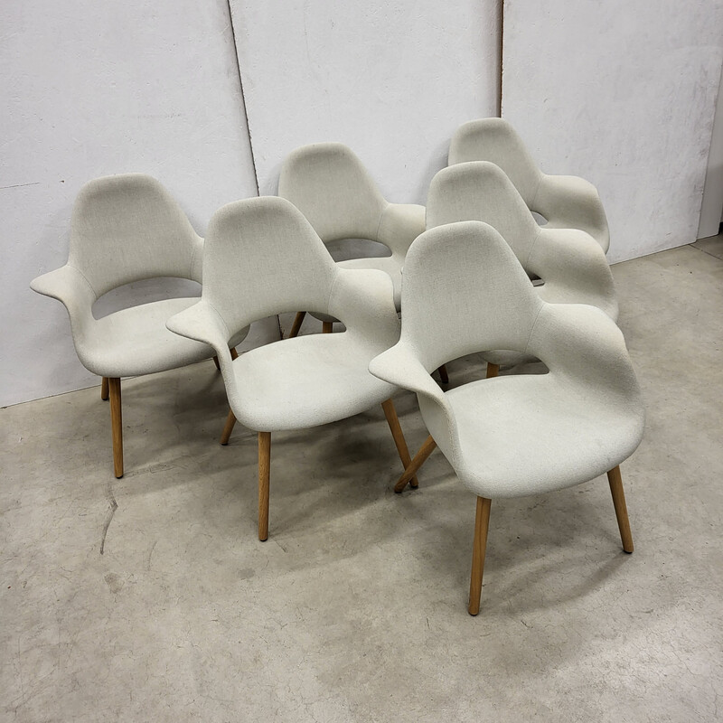 Conjunto de 6 cadeiras Vitra Organic vintage de Charles Eames e Eero Saarinen