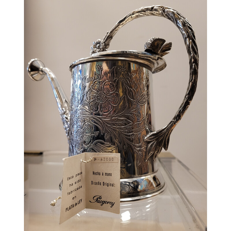 Vintage watering can in sterling silver