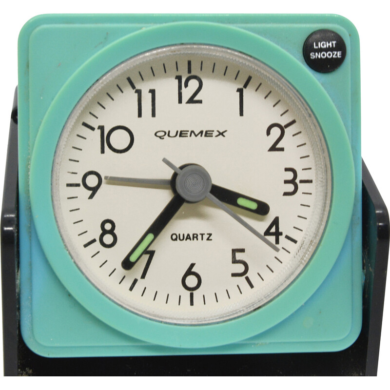 Vintage Quemex pop art alarm clock, Japan 1980s