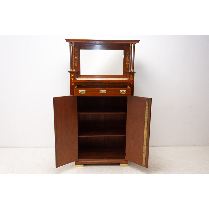 Vintage secessionist mahogany highboard, Austria 1910