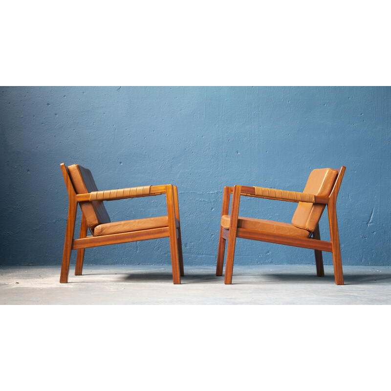 Pair of vintage Rialto armchairs by Carl Gustaf Hiort af Ornäs for Puunveisto Oy