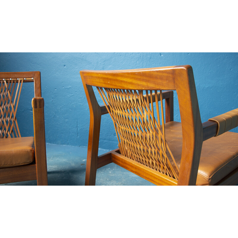 Paar vintage Rialto fauteuils van Carl Gustaf Hiort af Ornäs voor Puunveisto Oy