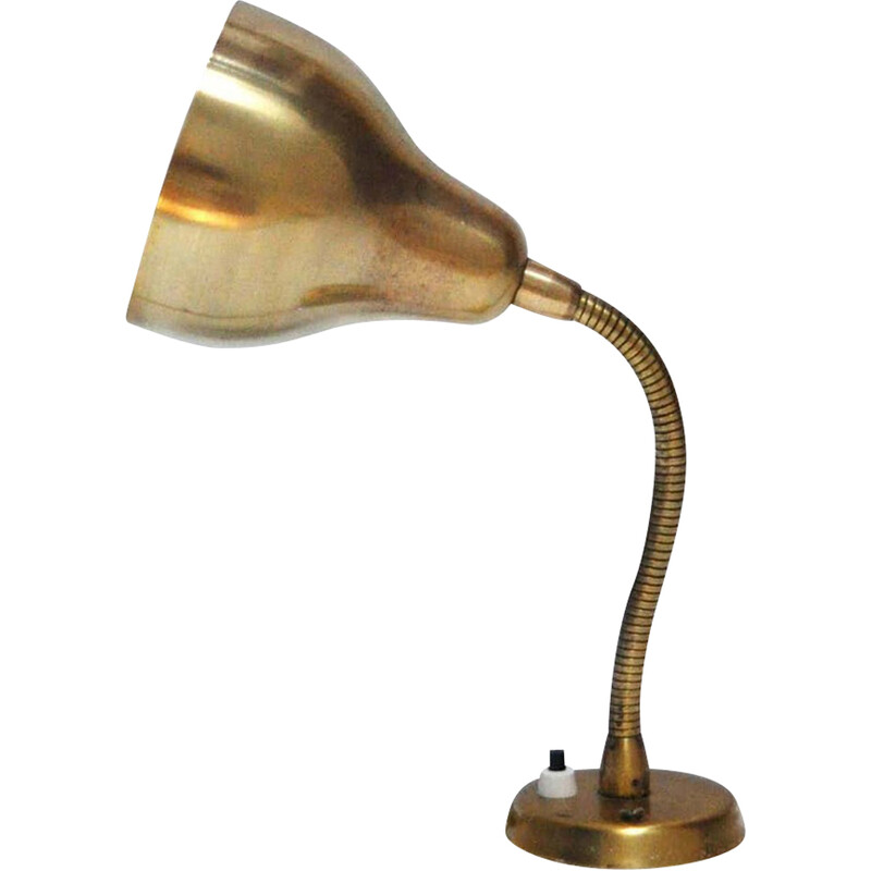 Danish vintage brass wall lamp, 1960s