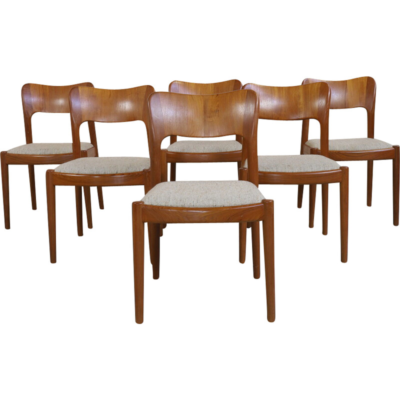 Set van 6 vintage teakhouten stoelen van Niels Koefoed voor Koefoeds Hornslet, 1960