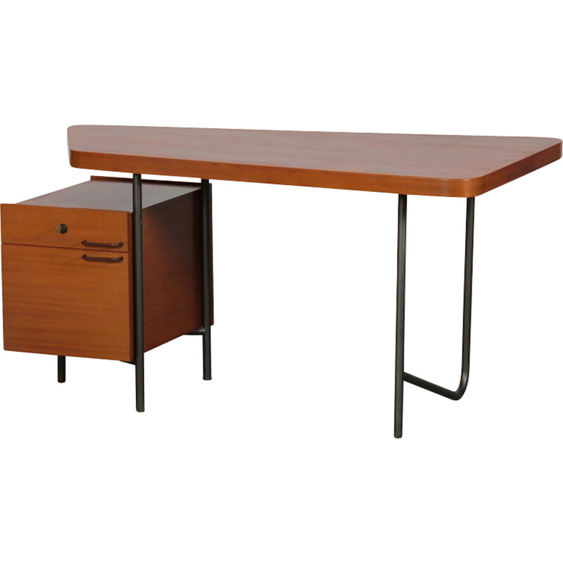 Bureau vintage en acajou et métal par Georges Frydman pour Efa, 1950