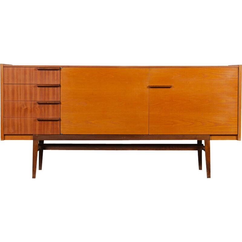 Vintage ashwood and mahogany sideboard by Frantisek Mezulanik for Up Zavody, 1960s