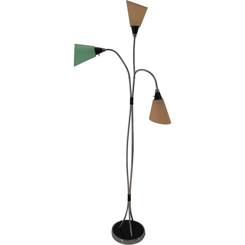 Vintage flexible floor lamp in metal and plastic, Czechoslovakia 1960