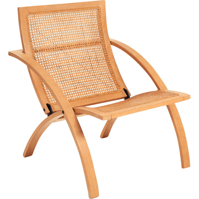 Vintage Vf2 beechwood folding lounge chair by Gijs Bakker for Castelijn, 1976