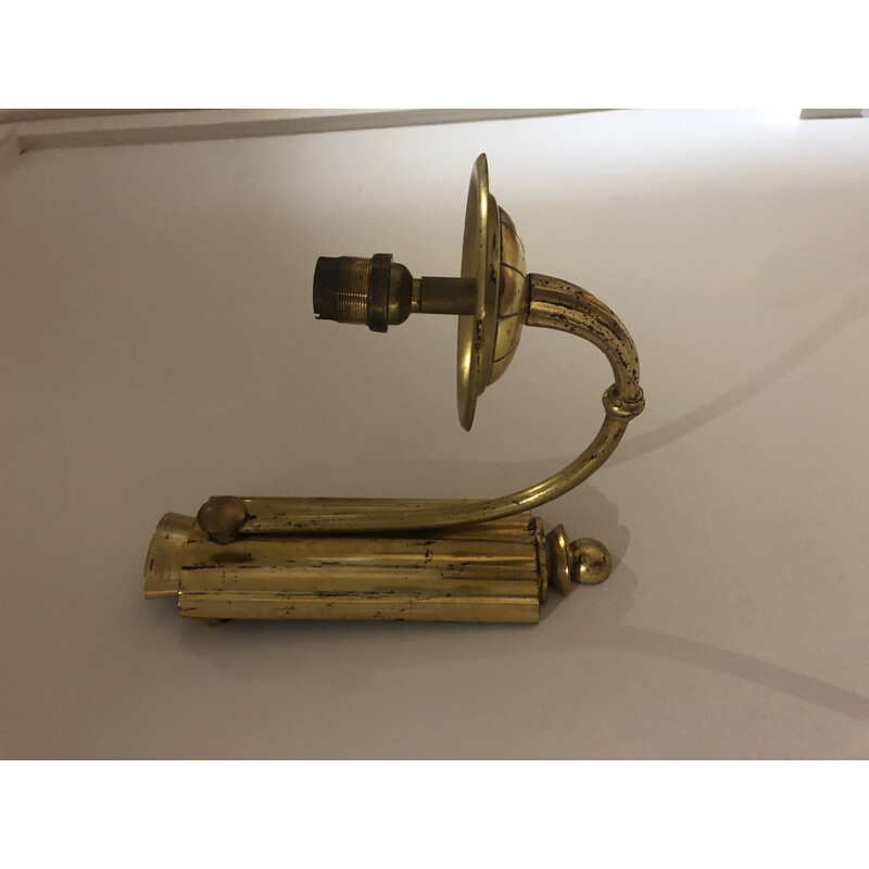 Pair of vintage art deco brass wall lamps