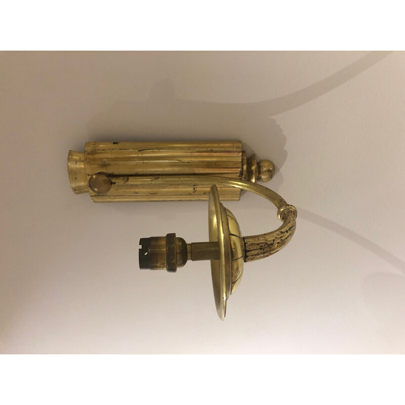 Pair of vintage art deco brass wall lamps