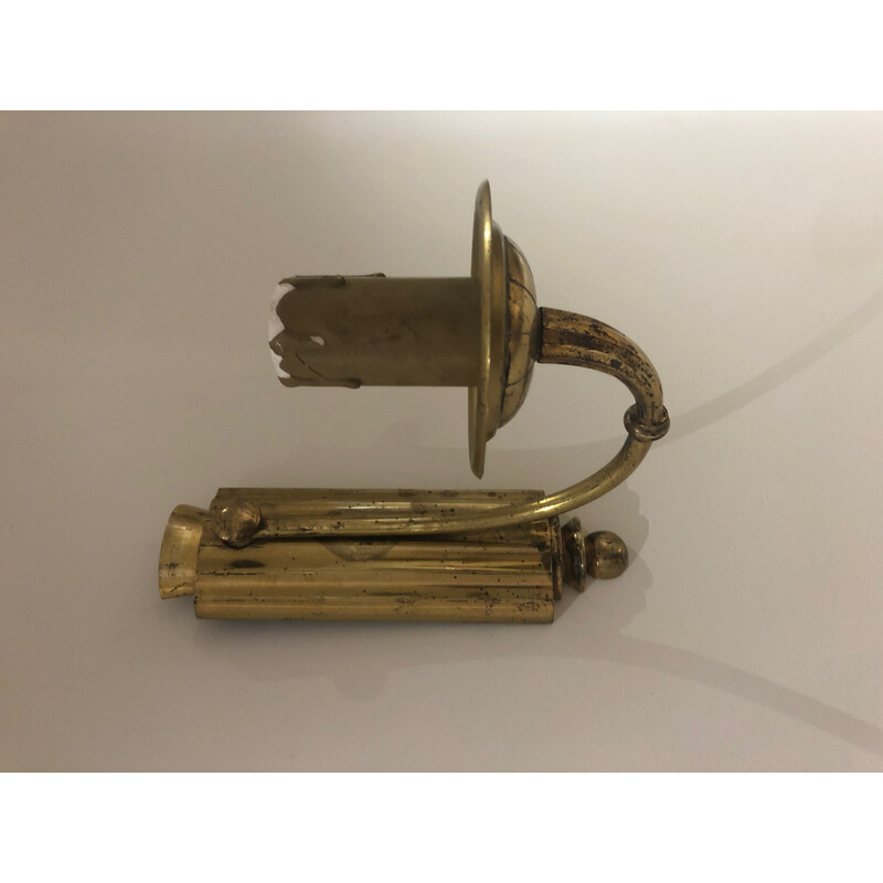 Pair of vintage art deco brass wall lamps