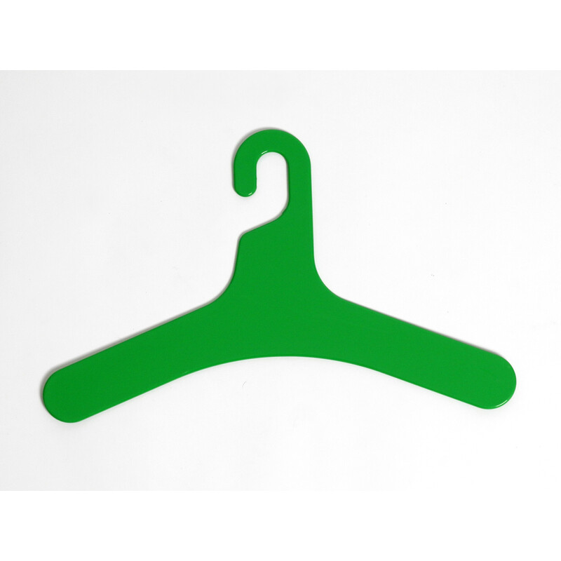 Set of 6 vintage green plastic hangers by Ingo Maurer for Design M, 1970