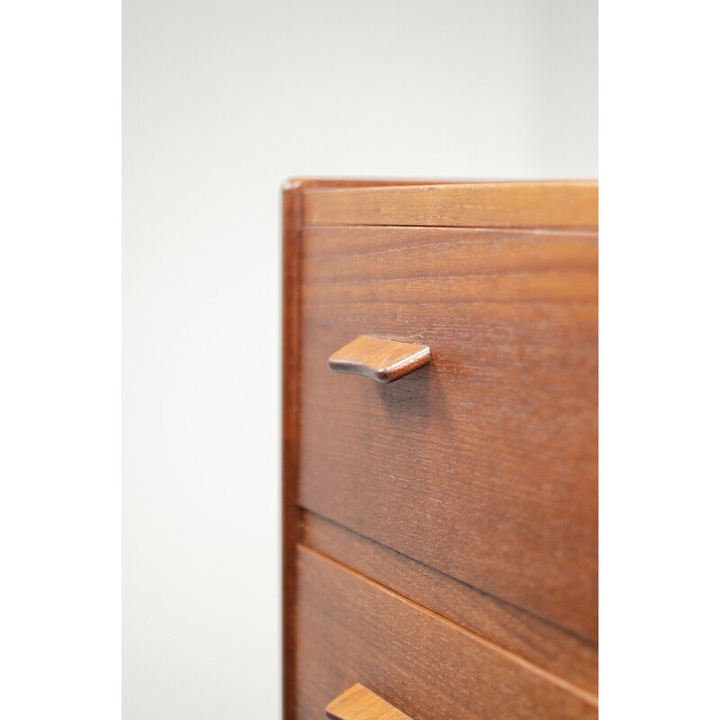 Vintage Tallboy teak chest of drawers by Poul Volther for Munch Møbler, Denmark 1950