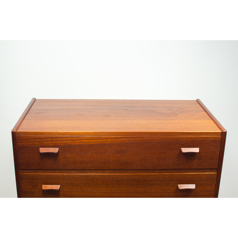 Vintage Tallboy teak chest of drawers by Poul Volther for Munch Møbler, Denmark 1950